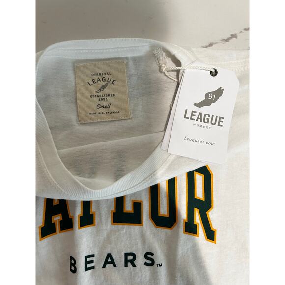 NWT Baylor University Bears Women's Cropped T-Shirt White Size Small - Picture 3 of 5